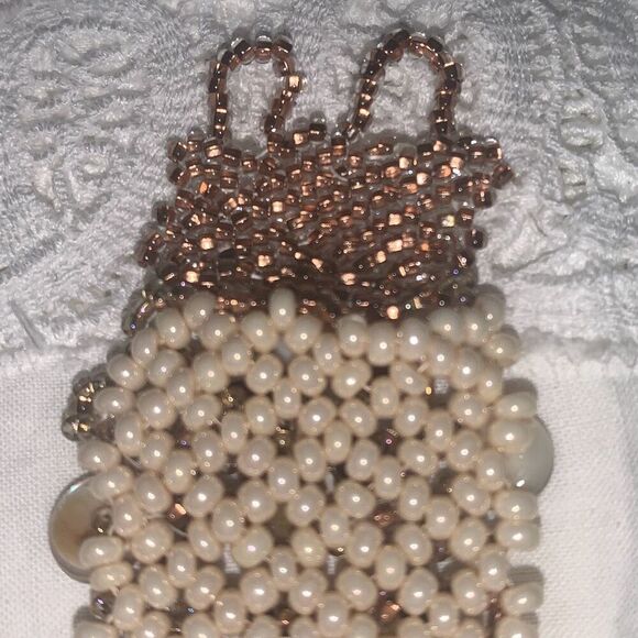 Handmade Seed Bead Mother of Pearl Bracelet 7.5” - Picture 9 of 15